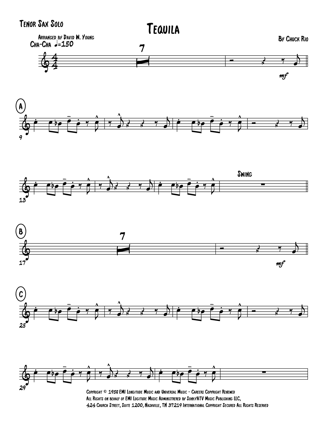 Tequila (arr. David W. Young)