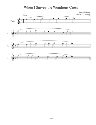 When I Survey the Wondrous Cross (Flute Solo) (arr. B. C. Dockery)