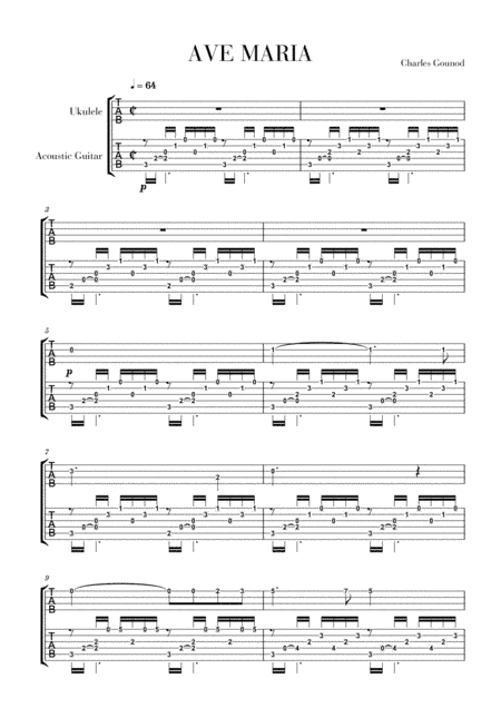Ave Maria for Guitar and Ukulele (arr. Cadenza Editions)
