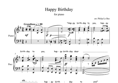 Happy Birthday (arr. Philip Le Bas)