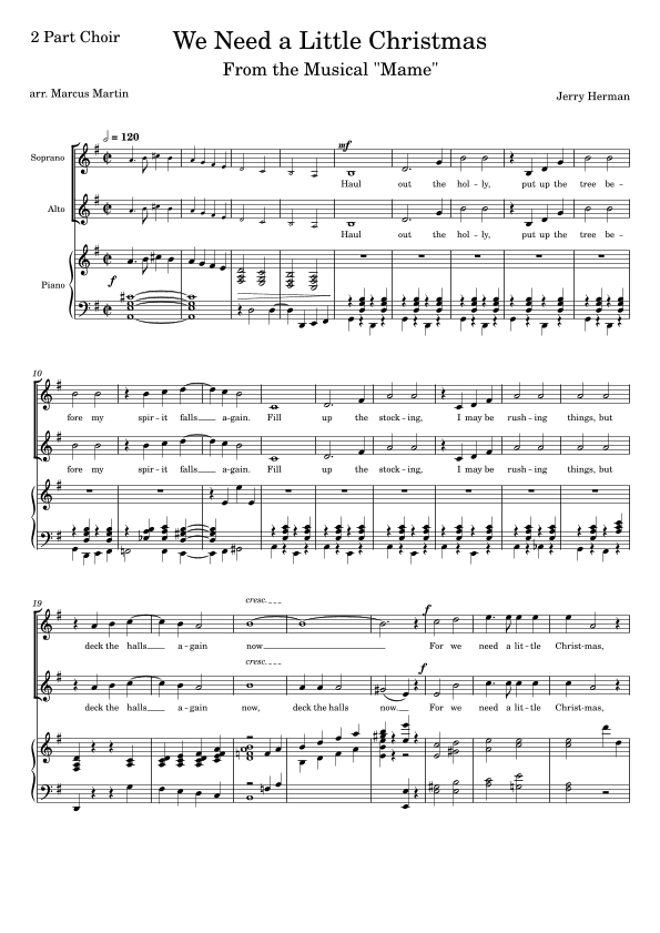 We Need A Little Christmas (arr. Marcus Martin)