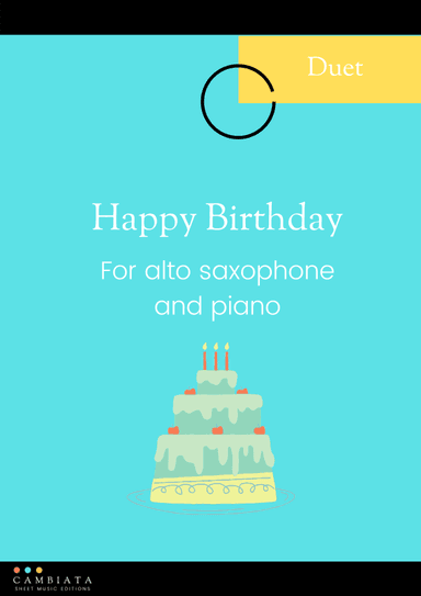 Happy Birthday - For alto saxophone (solo) and piano (Easy/Beginner) (arr. Levy Nunes)