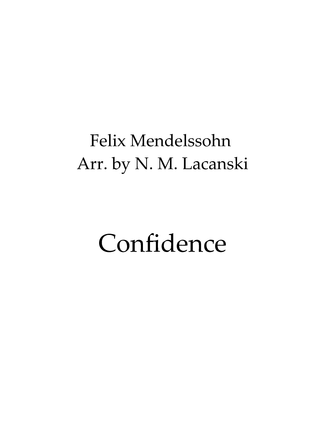 Confidence (arr. Nick Lacanski)