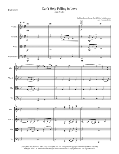 Can't Help Falling In Love (arr. Fernando Britto)