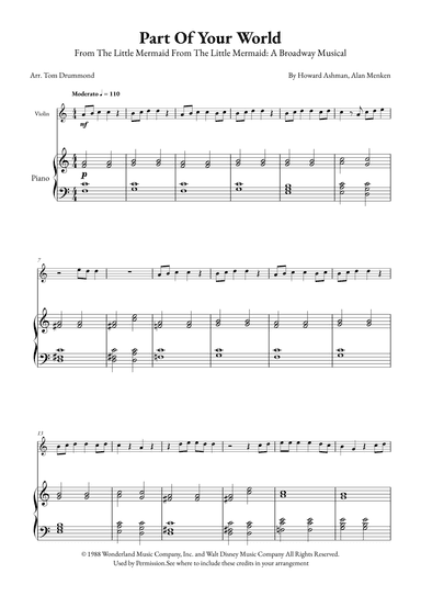 Part Of Your World (arr. Tom Drummond)