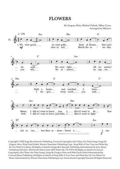 Flowers (arr. Milanov)
