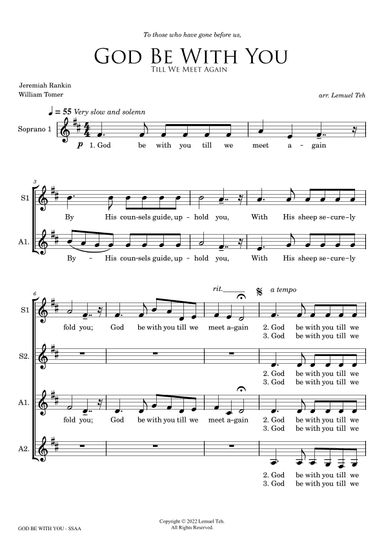 God Be With You (Till We Meet Again) (arr. Lemuel Teh)
