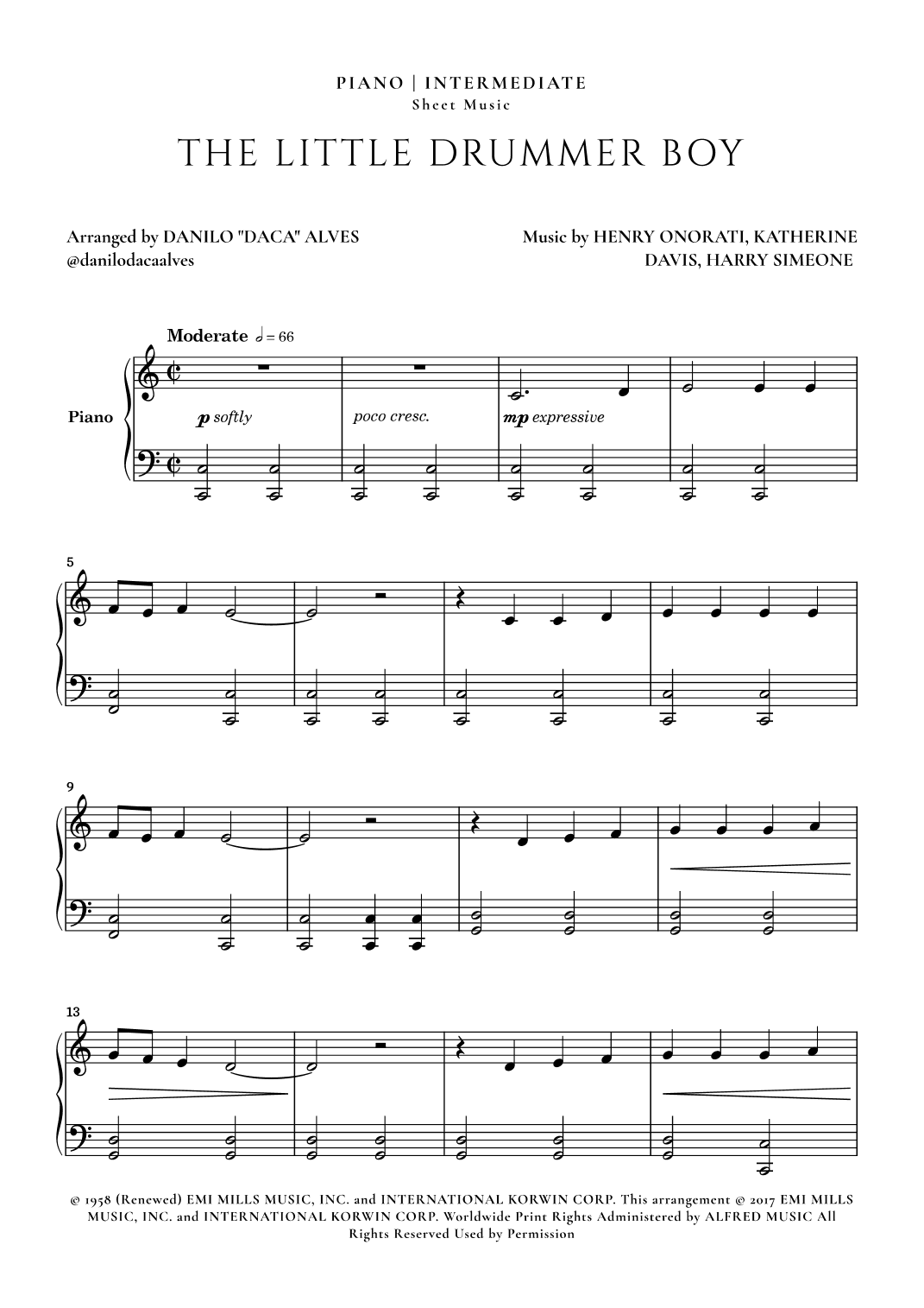 The Little Drummer Boy (arr. Danilo "Daca" Alves)