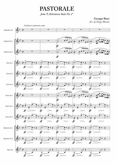 Pastorale from "L'Arlesienne Suite No. 2" for Saxophone Ensemble (arr. Diego Marani)