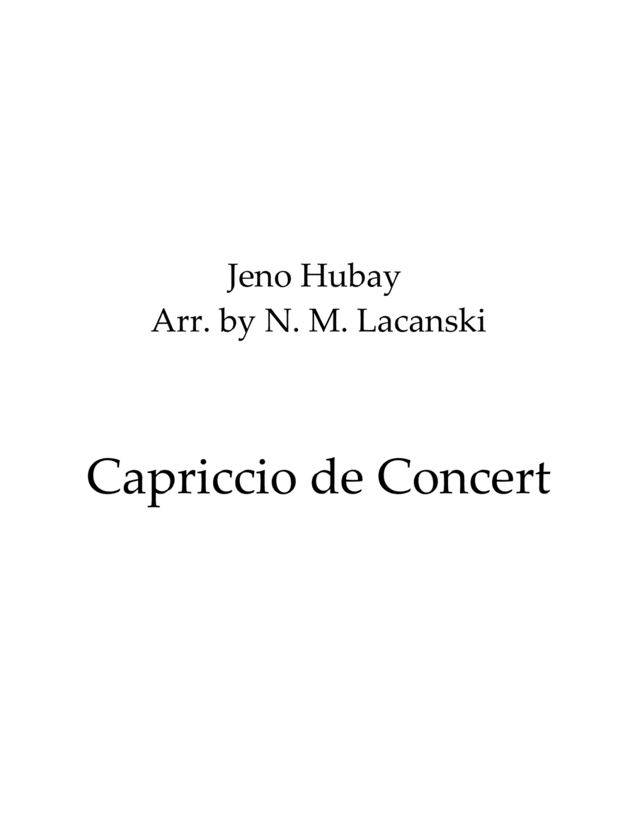 Capriccio de Concert (arr. Nick Lacanski)
