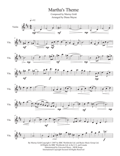 Martha's Theme (arr. Diana Mayne)