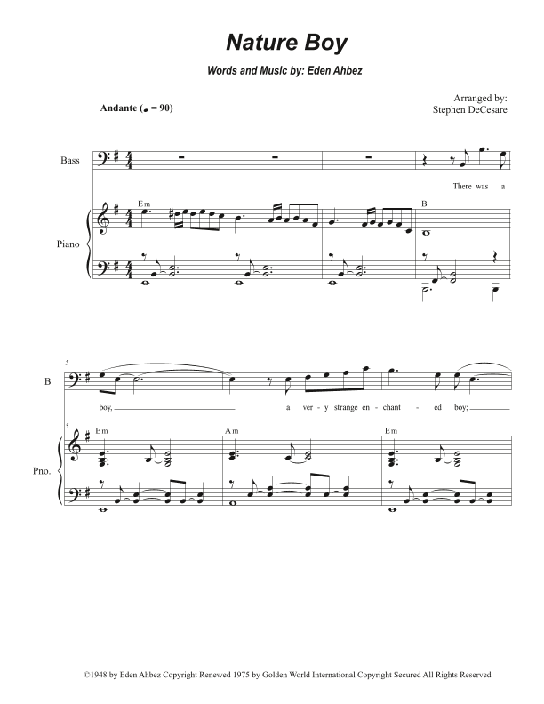 Nature Boy (arr. Stephen DeCesare)