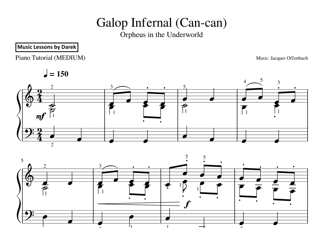 Galop Infernal (Can-can) (MEDIUM PIANO) Orpheus in the Underworld [Jacques Offenbach] (arr. Darek)
