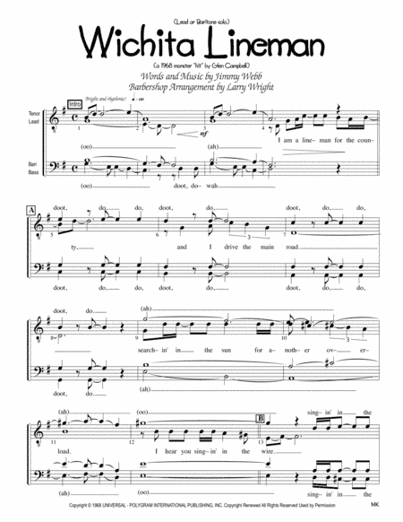 Wichita Lineman (arr. Larry Wright)