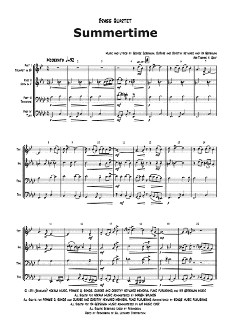 Summertime (arr. Thomas H. Graf)