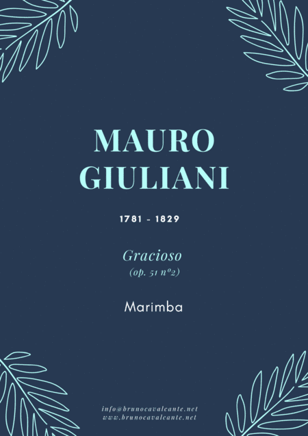 Gracioso Op 51 n2 (Mauro Giuliani) for Marimba (arr. Bruno Cavalcante)