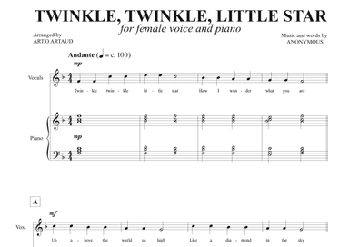 Twinkle Twinkle Little Star (arr. Art.o Artaud)