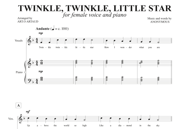 Twinkle Twinkle Little Star (arr. Art.o Artaud)