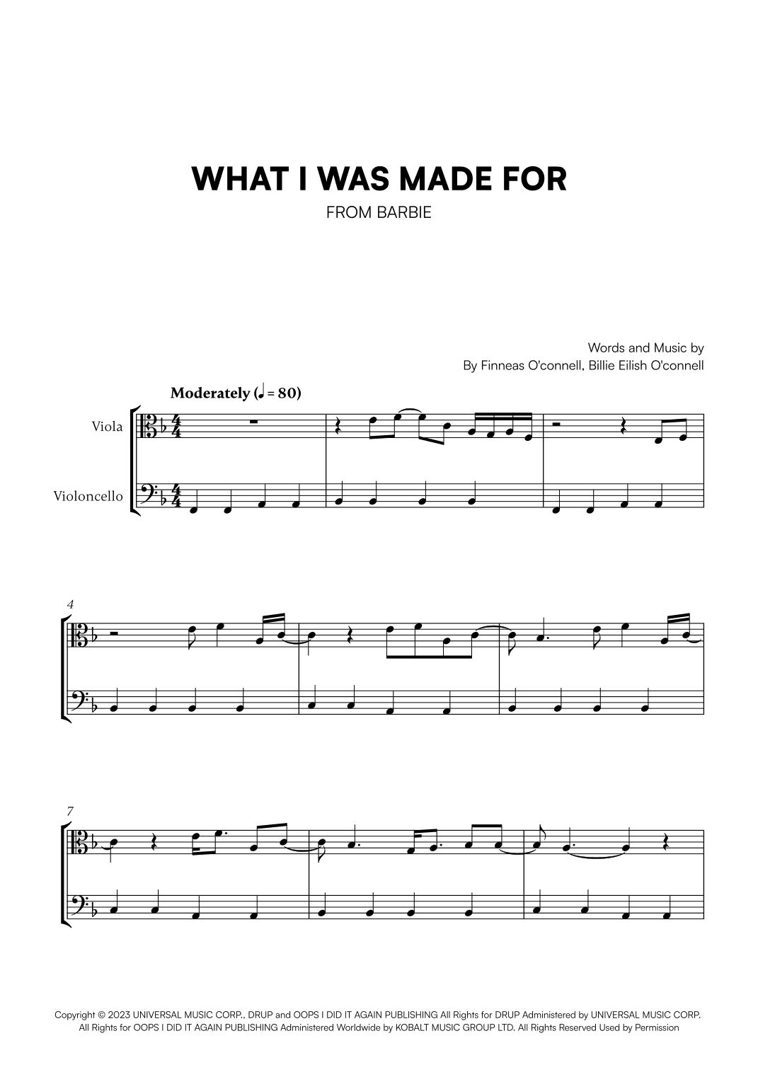 What Was I Made For? (arr. Cadenza Editions)