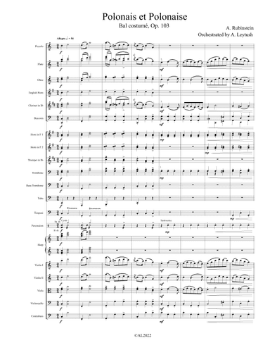 A. Rubinstein - Concert Suite from "Bal costume", Op. 103 - Score Only
