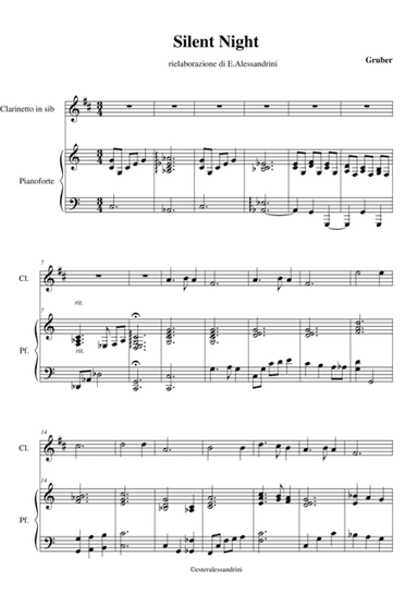 Silent Night per clarinetto in sib e pianoforte (arr. Ester Alessandrini)