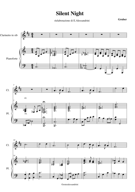 Silent Night per clarinetto in sib e pianoforte (arr. Ester Alessandrini)