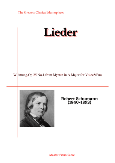 Schumann-Widmung,Op.25 No.1,from Myrten in A Major (arr. MPS)