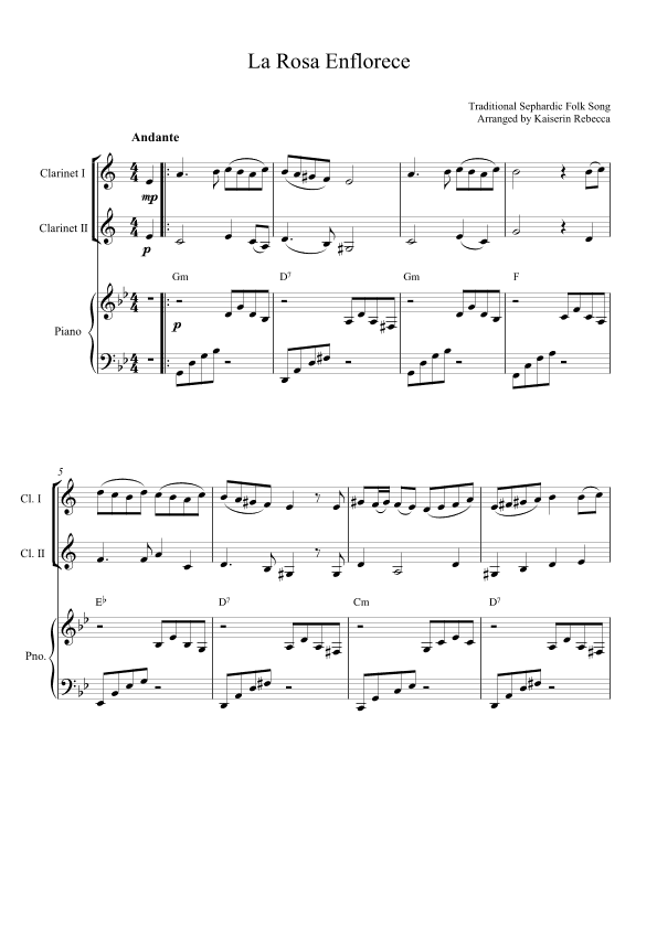 La Rosa Enflorece (The Rose Flowers) (arr. Kaiserin Rebecca)