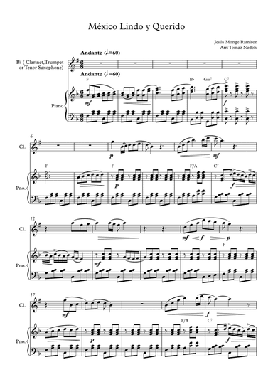 Mexico Lindo Y Bandido (arr. Tomaz Nedoh)