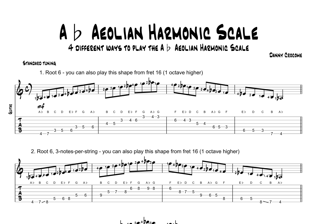 Ab Aeolian Harmonic Scale (4 Ways to Play)