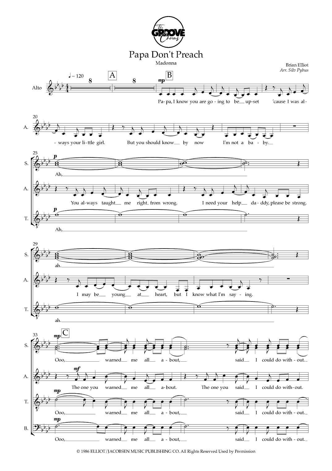 Papa Don't Preach (arr. Silv Pybus)