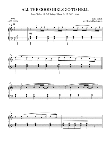 All The Good Girls Go To Hell (arr. Brock Chart)