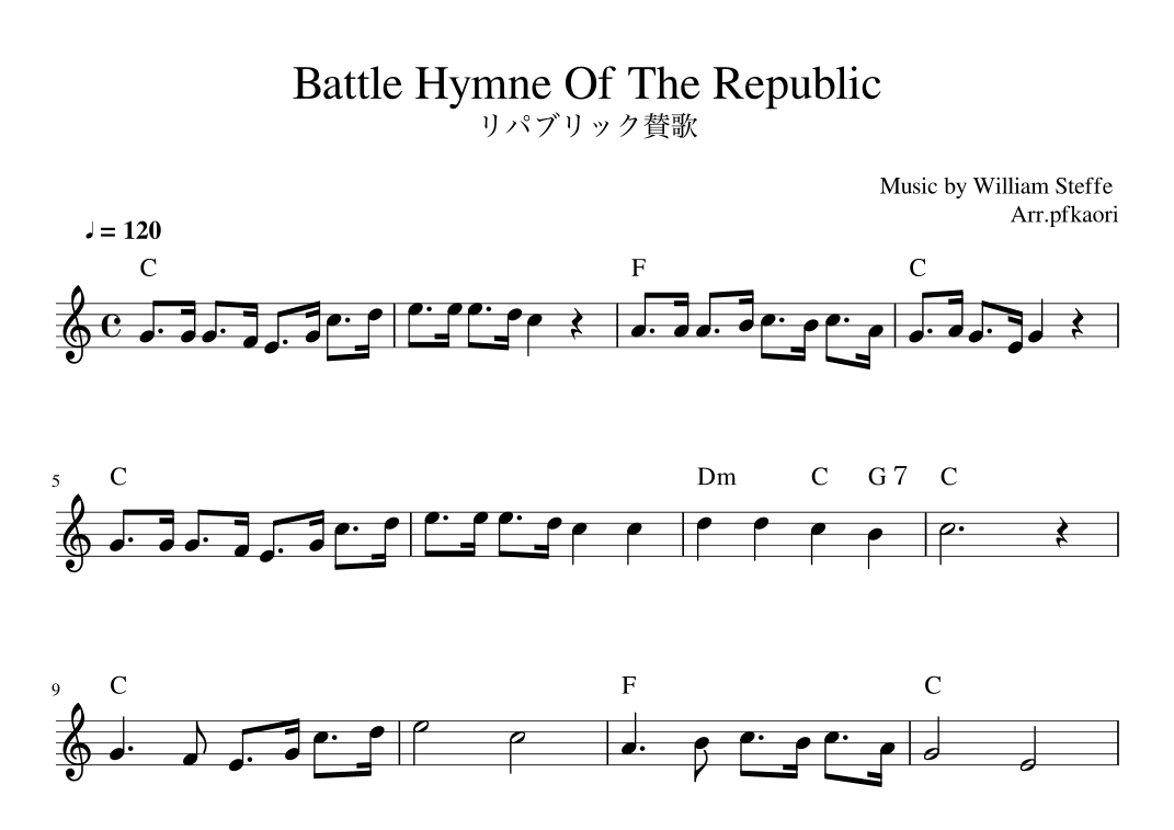 Buttle Hymne Of The Republic (arr. pfkaori)