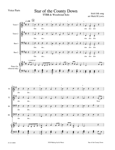 Star of the County Down - TTBB Ensemble (arr. Mark R Lewis)