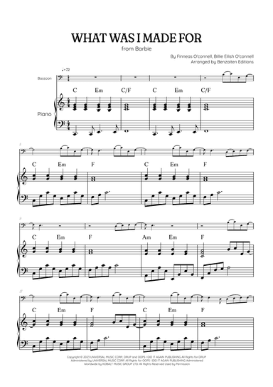 What Was I Made For? (arr. Benzaiten Editions)