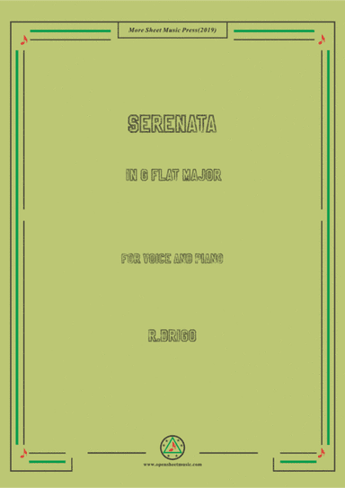 Drigo-Serenata in G flat Major,for Voice and Piano (arr. MSM)