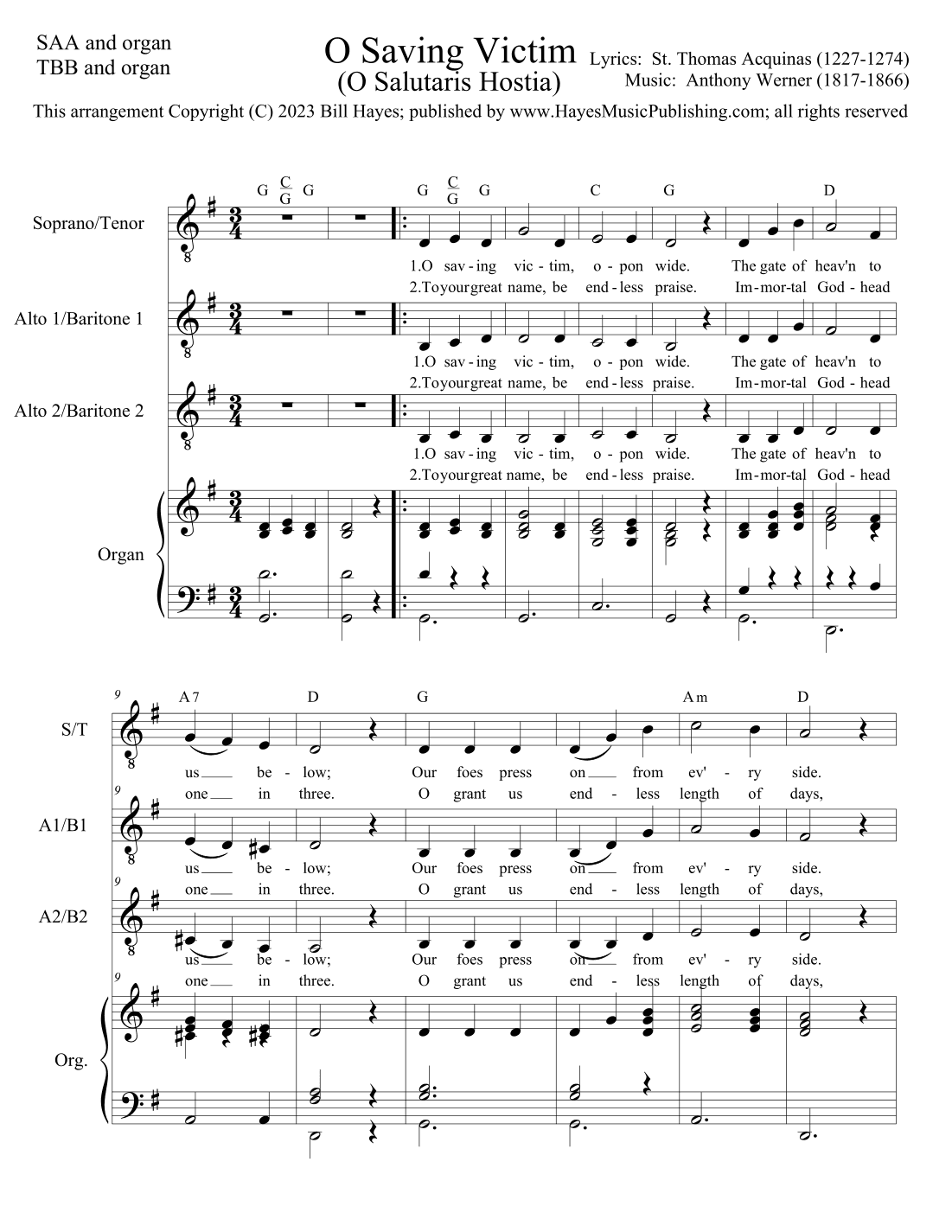 O Saving Victim (arr. Bill Hayes)