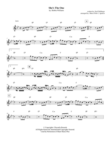 She's The One (arr. Marco Polo C. Ignacio)