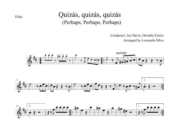 Quizas, Quizas, Quizas (perhaps, Perhaps, Perhaps) (arr. Leonardo Silva)