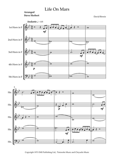 Life On Mars (arr. Steve Herbert)