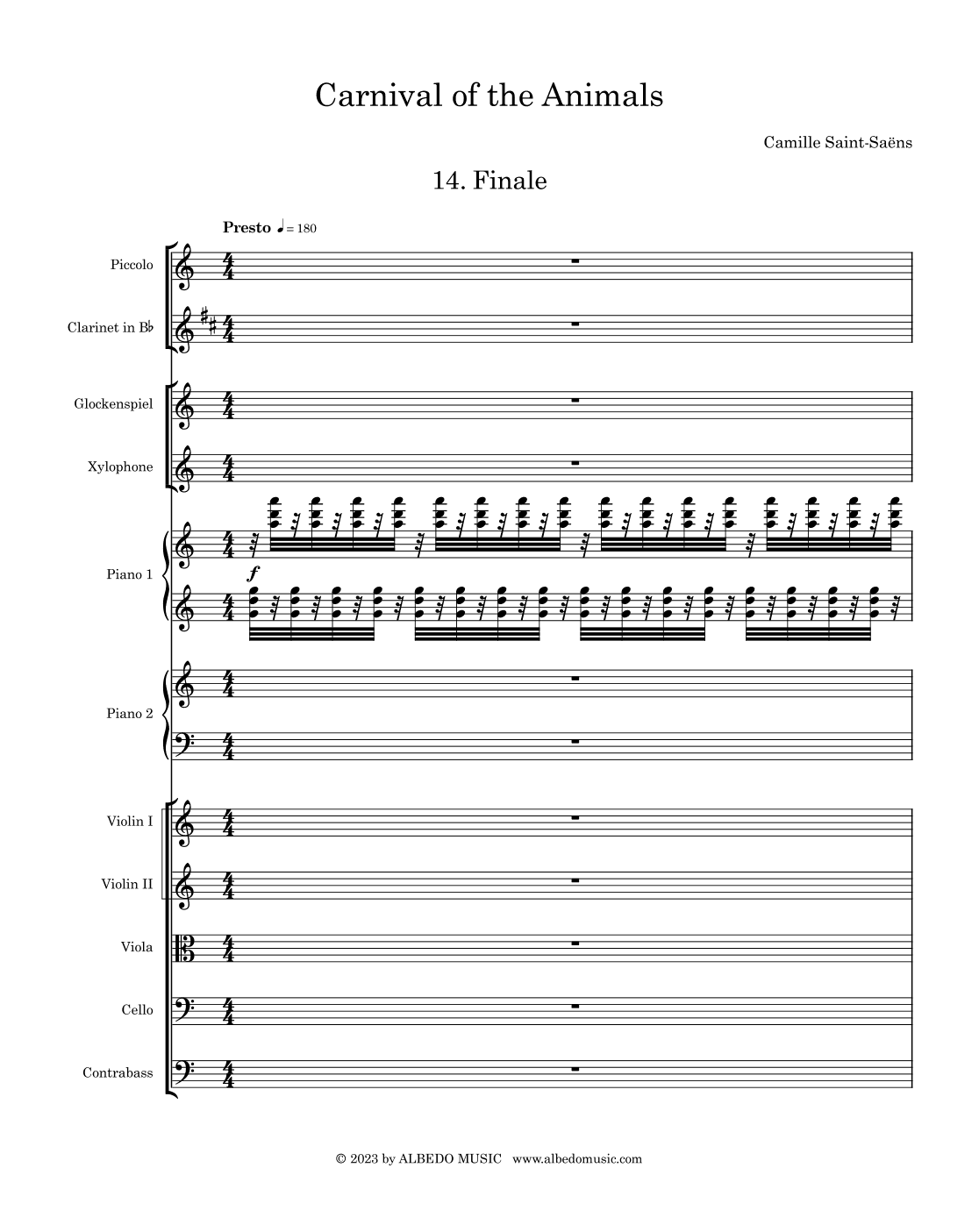 Finale from the Carnival of the Animals for Chamber Orchestra (arr. Doug Clyde)
