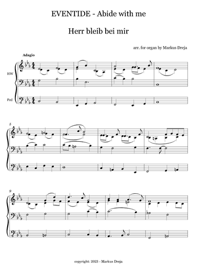 Eventide - Abide with me (Herr bleib bei mir) - A calm and meditative organ improvisation (arr. Markus Dreja)
