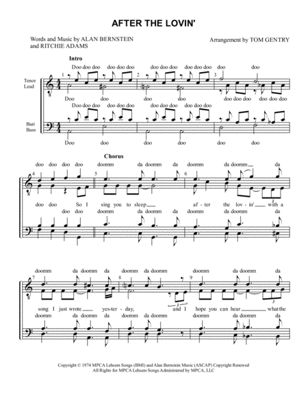 After The Lovin' (arr. Tom Gentry)