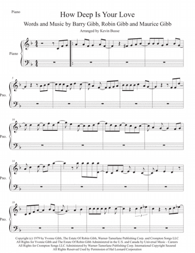 How Deep Is Your Love  from the Motion Picture SATURDAY NIGHT FEVER (arr. Kevin Busse)