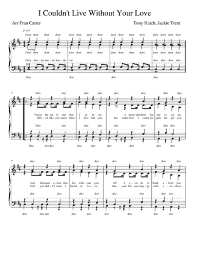 I Couldn't Live Without Your Love (arr. Fran Carter)