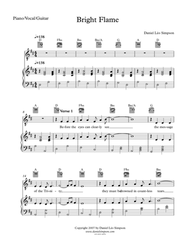 Bright Flame (Piano/Vocal/Guitar)