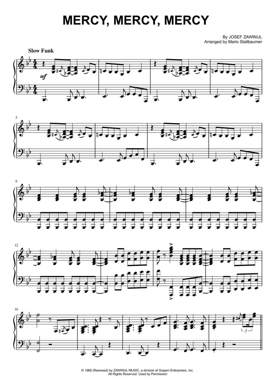 Mercy, Mercy, Mercy (arr. Mario Stallbaumer)