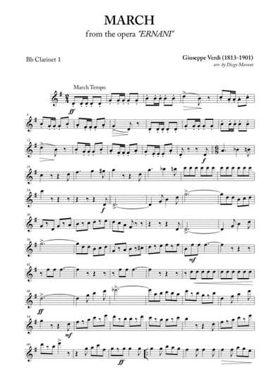 March from "Ernani" for Clarinet Quartet (arr. Diego Marani)