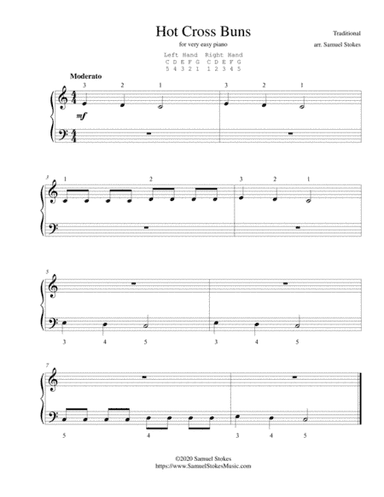 Hot Cross Buns - for very easy piano (arr. Samuel Stokes)