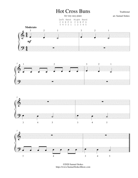 Hot Cross Buns - for very easy piano (arr. Samuel Stokes)